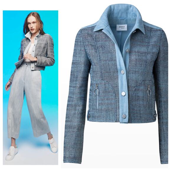 Akris Punto Mixed-Media Crop Jacket - Picture 1 of 16